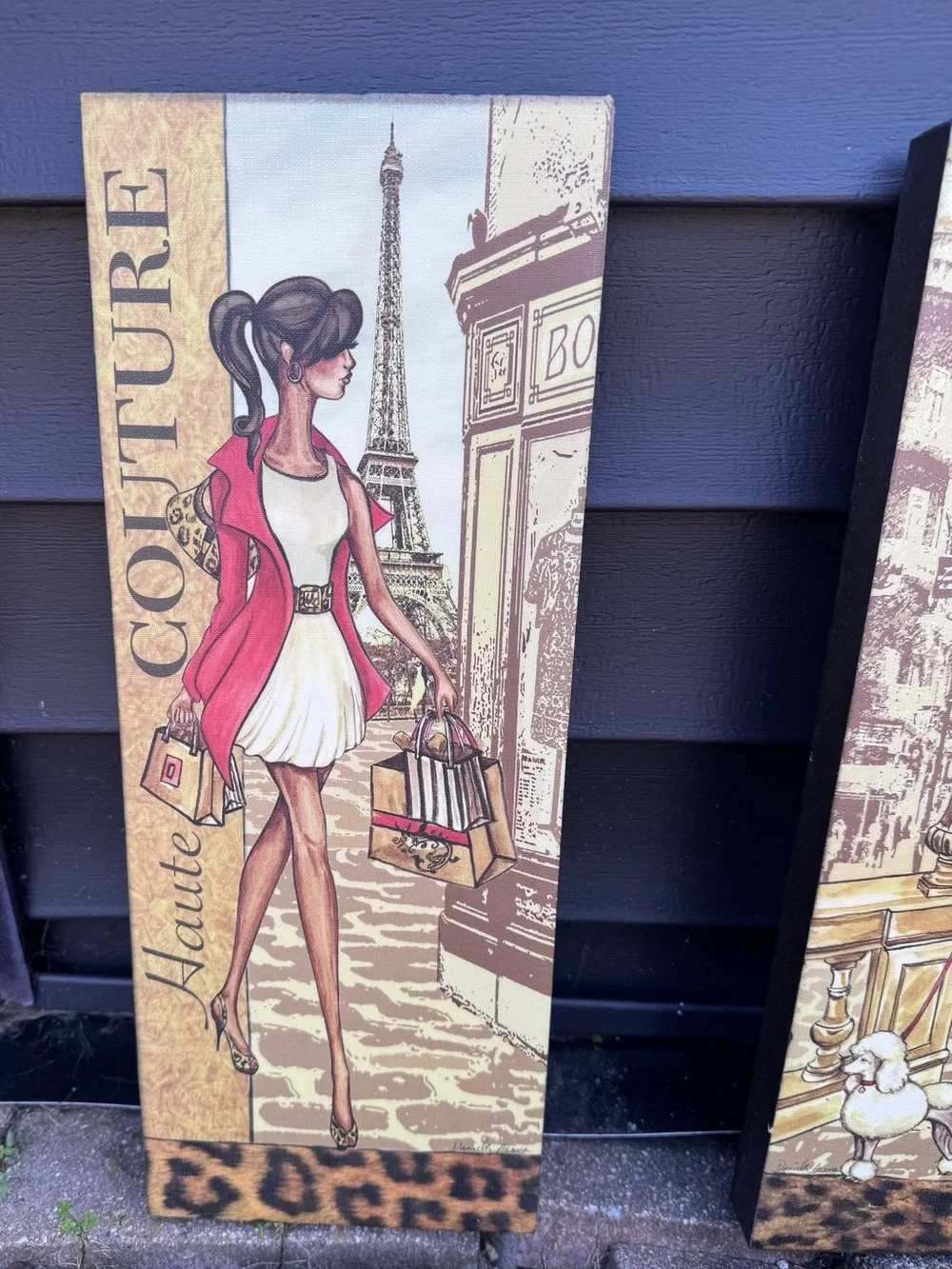 Couture Paris Chic Wall Art Set - Red Leopard & Cream Fashion canvas Prints